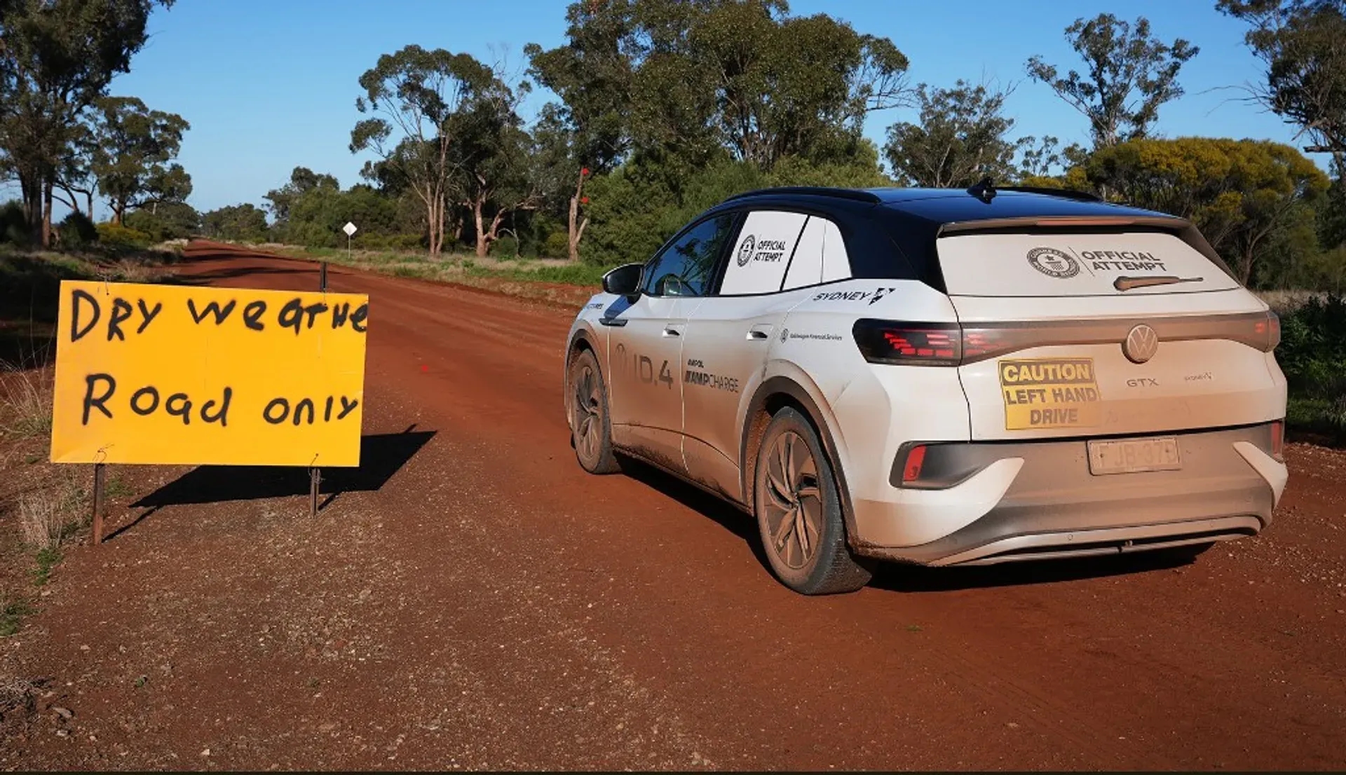 Volkswagen celebrates EVs and 70 years in Australia by writing its name on the country